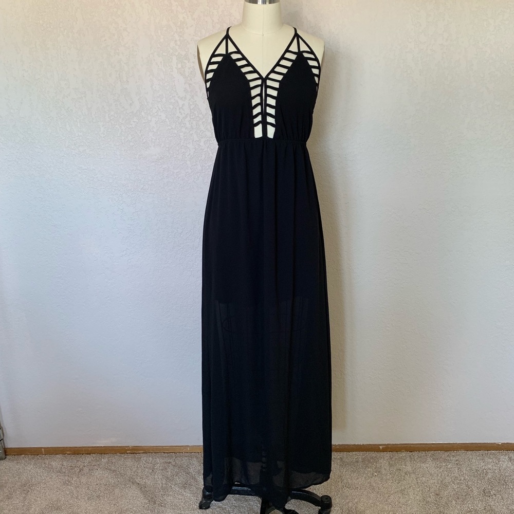 Black sheer maxi dress
